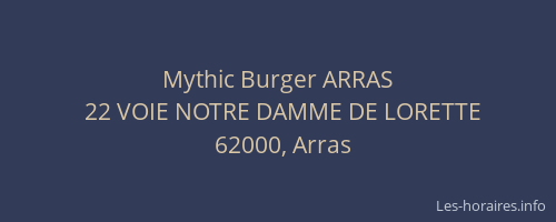 Mythic Burger ARRAS