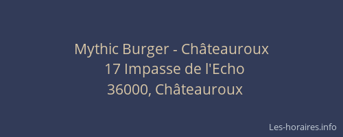 Mythic Burger - Châteauroux