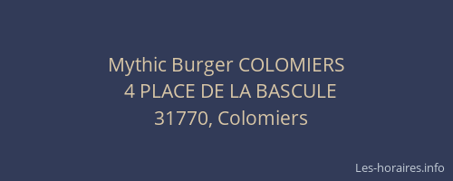 Mythic Burger COLOMIERS