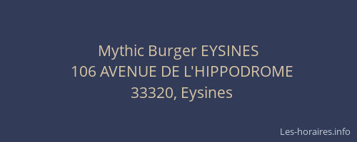 Mythic Burger EYSINES