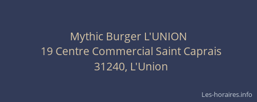 Mythic Burger L'UNION
