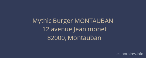 Mythic Burger MONTAUBAN
