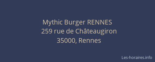 Mythic Burger RENNES