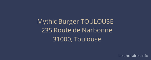 Mythic Burger TOULOUSE