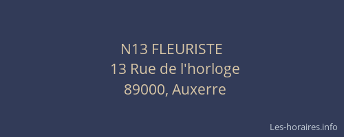 N13 FLEURISTE