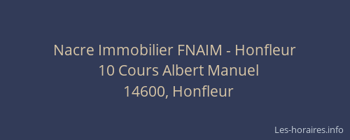Nacre Immobilier FNAIM - Honfleur