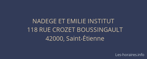 NADEGE ET EMILIE INSTITUT