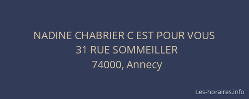 NADINE CHABRIER C EST POUR VOUS