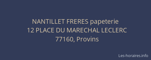 NANTILLET FRERES papeterie