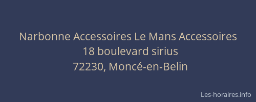 Narbonne Accessoires Le Mans Accessoires