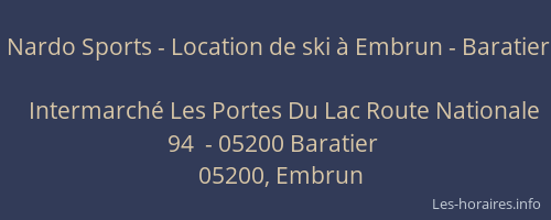 Nardo Sports - Location de ski à Embrun - Baratier