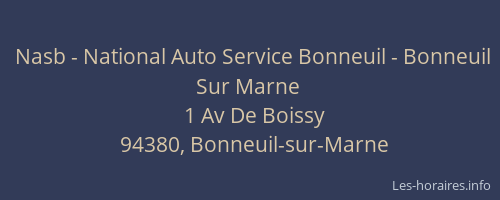 Nasb - National Auto Service Bonneuil - Bonneuil Sur Marne