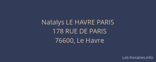 Natalys LE HAVRE PARIS