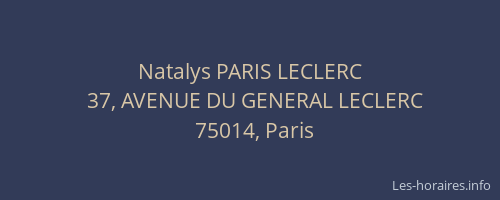 Natalys PARIS LECLERC