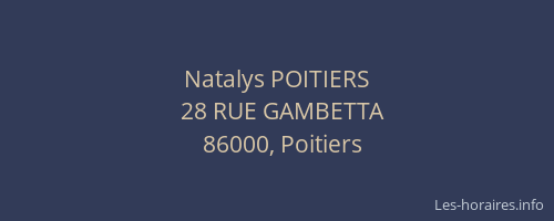 Natalys POITIERS