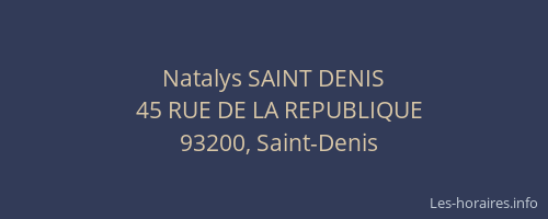 Natalys SAINT DENIS