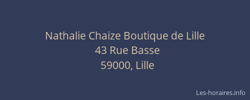 Nathalie Chaize Boutique de Lille