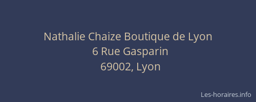 Nathalie Chaize Boutique de Lyon