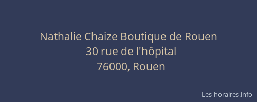 Nathalie Chaize Boutique de Rouen