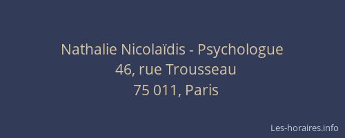 Nathalie Nicolaïdis - Psychologue