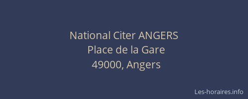 National Citer ANGERS