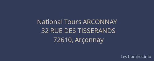 National Tours ARCONNAY