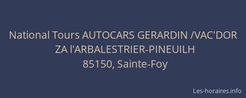 National Tours AUTOCARS GERARDIN /VAC'DOR