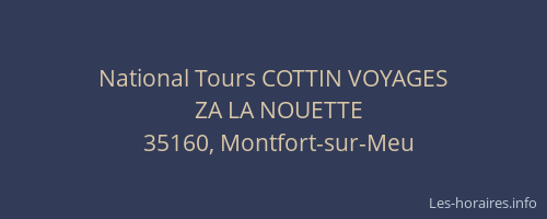 National Tours COTTIN VOYAGES