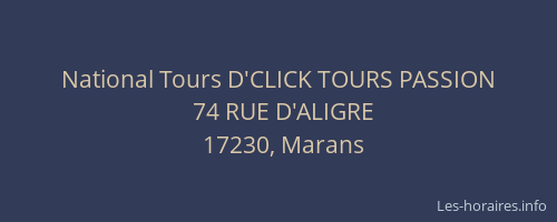 National Tours D'CLICK TOURS PASSION