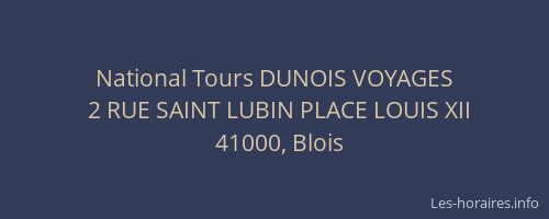 National Tours DUNOIS VOYAGES