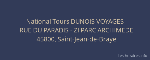 National Tours DUNOIS VOYAGES