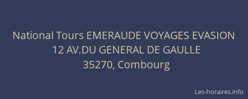 National Tours EMERAUDE VOYAGES EVASION