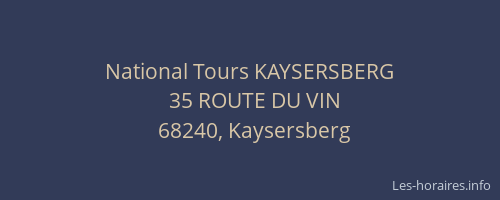 National Tours KAYSERSBERG