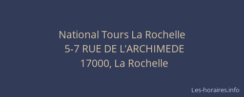 National Tours La Rochelle