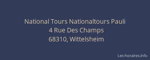 National Tours Nationaltours Pauli