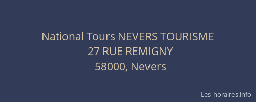 National Tours NEVERS TOURISME