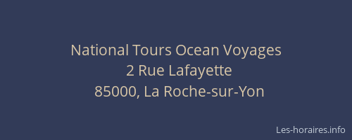 National Tours Ocean Voyages