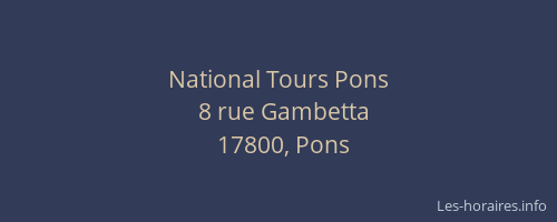 National Tours Pons