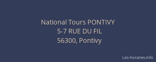 National Tours PONTIVY