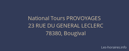 National Tours PROVOYAGES