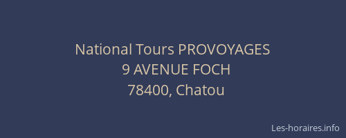 National Tours PROVOYAGES