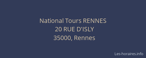 National Tours RENNES
