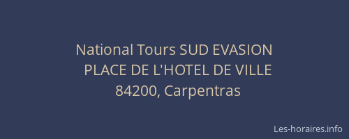 National Tours SUD EVASION