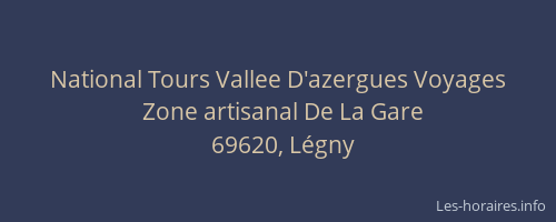 National Tours Vallee D'azergues Voyages