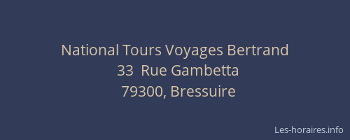 National Tours Voyages Bertrand