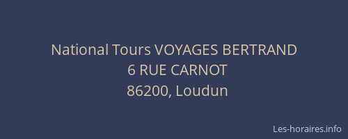 National Tours VOYAGES BERTRAND