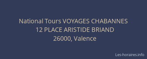 National Tours VOYAGES CHABANNES