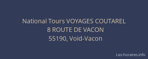 National Tours VOYAGES COUTAREL