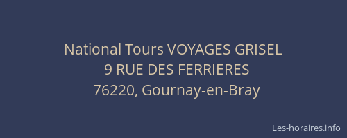 National Tours VOYAGES GRISEL