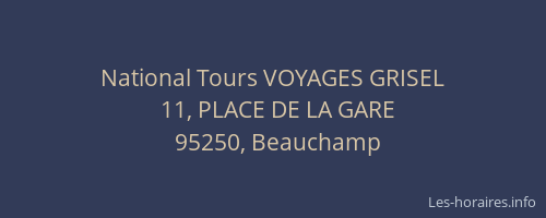 National Tours VOYAGES GRISEL